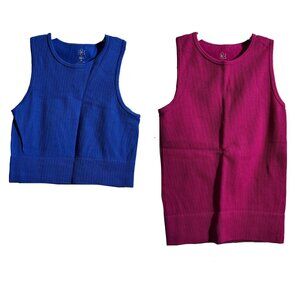 Set of 2 Aura Tanks, Cobalt Blue/Magenta, Size S/M